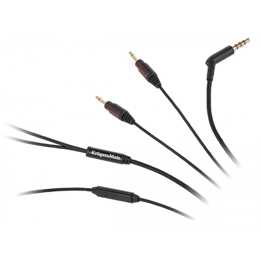 CABLU CASTI AUDIO CU MICROFON JACK - 2X JACK 1M K&M