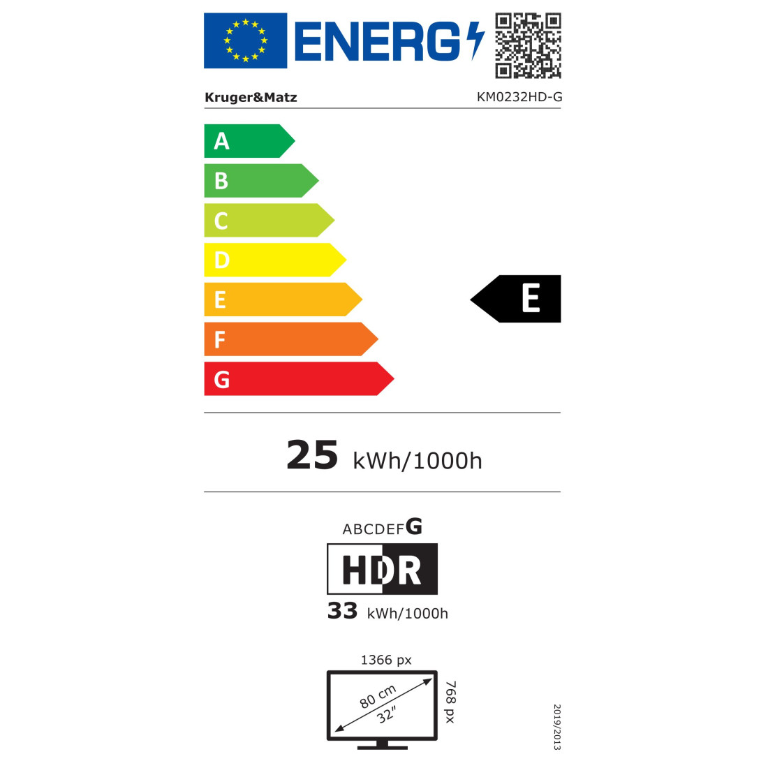 GOOGLE SMART TV 5.0 32 INCH 81CM H265 HEVC KRUGER&MATZ