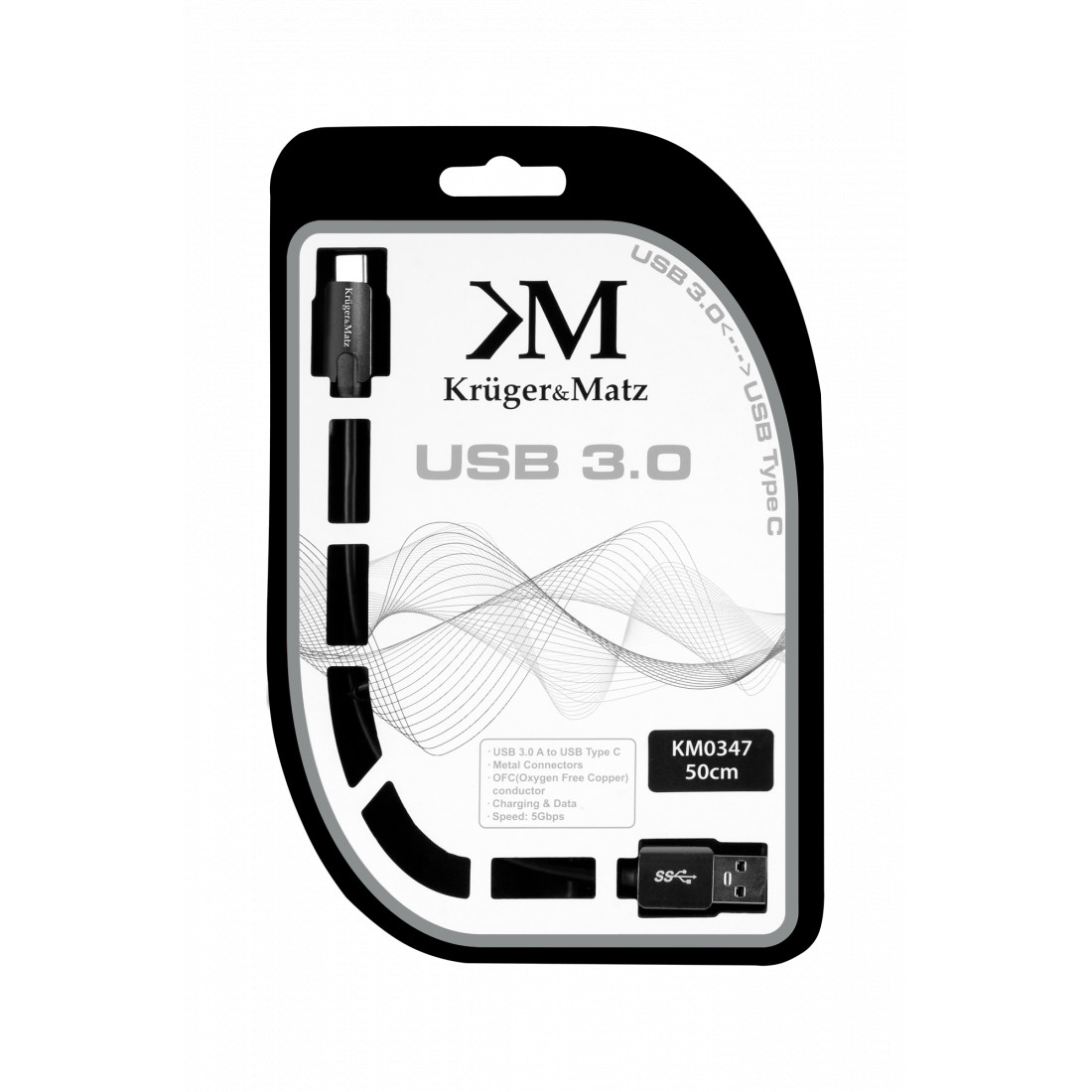 CABLU USB 3.0 TATA - USB TATA TIP C 0.5M KRUGER&MATZ