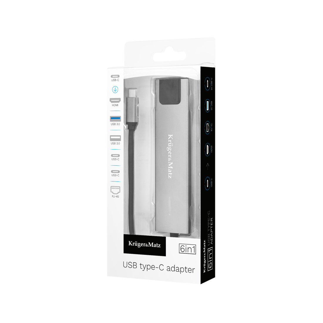 ADAPTOR HUB USB TIP C HDMI/2X USB3.0/2X USB TIP C/RJ45
