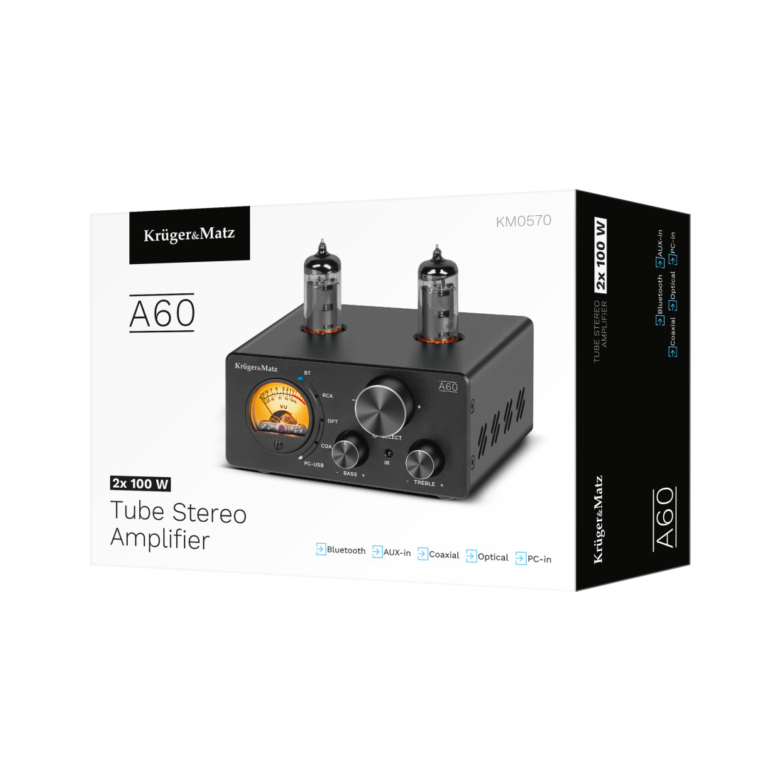 AMPLIFICATOR STEREO LAMPI 6K4 2X100W A60 KRUGER&MATZ