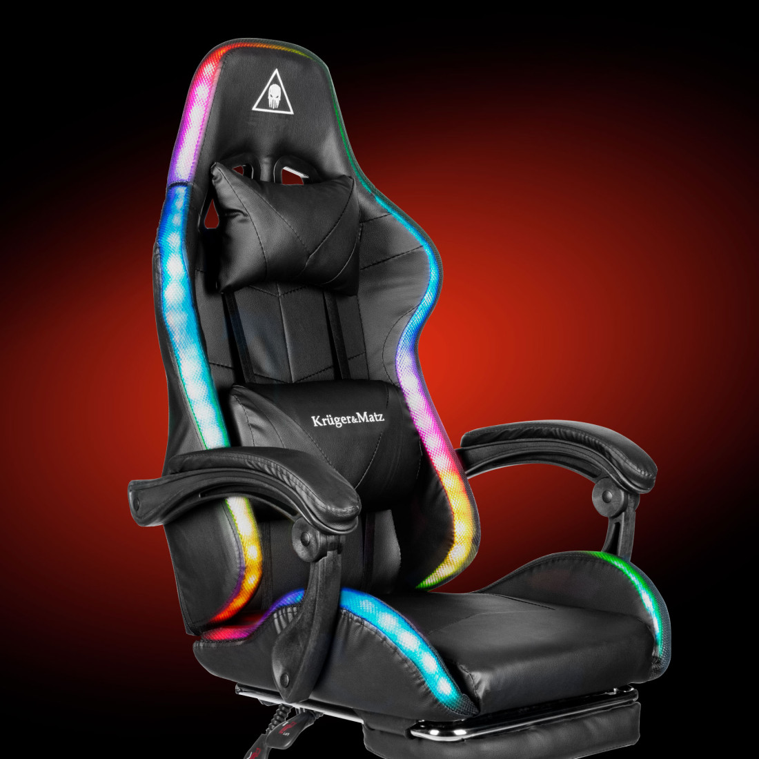 SCAUN GAMING GX-150 NEGRU LED MASAJ KRUGER&MATZ