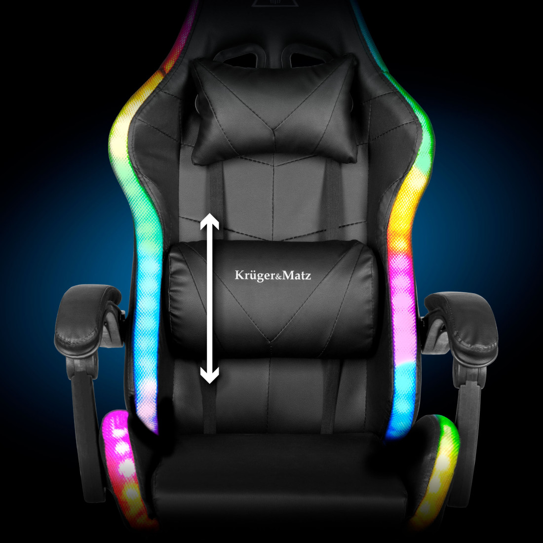 SCAUN GAMING GX-150 NEGRU LED MASAJ KRUGER&MATZ