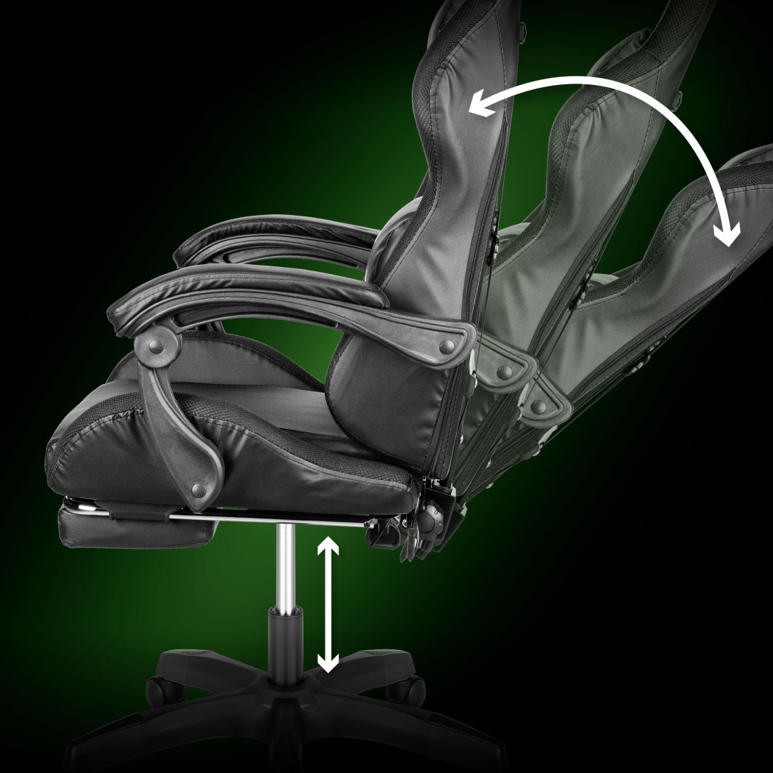 SCAUN GAMING GX-150 NEGRU LED MASAJ KRUGER&MATZ