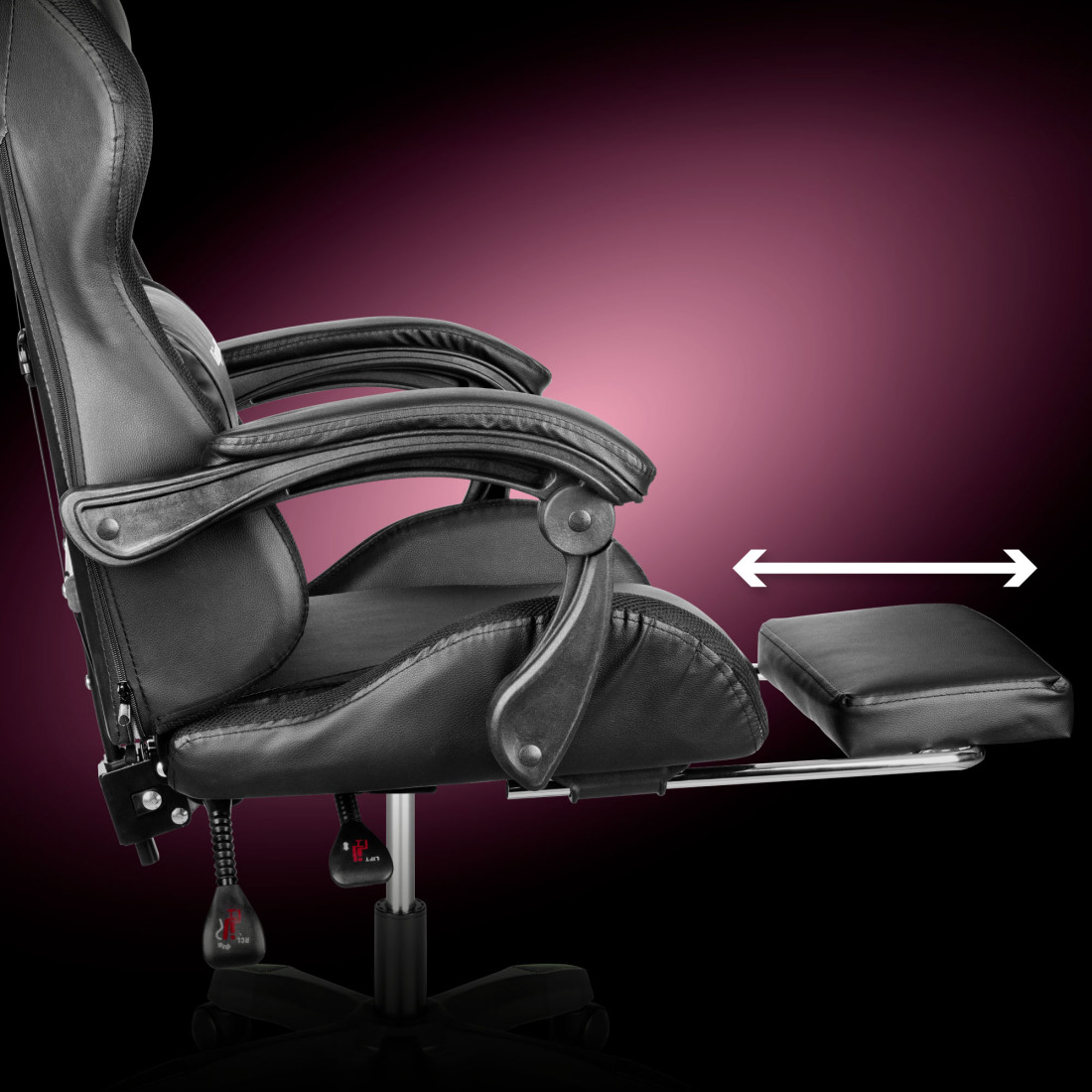 SCAUN GAMING GX-150 NEGRU LED MASAJ KRUGER&MATZ