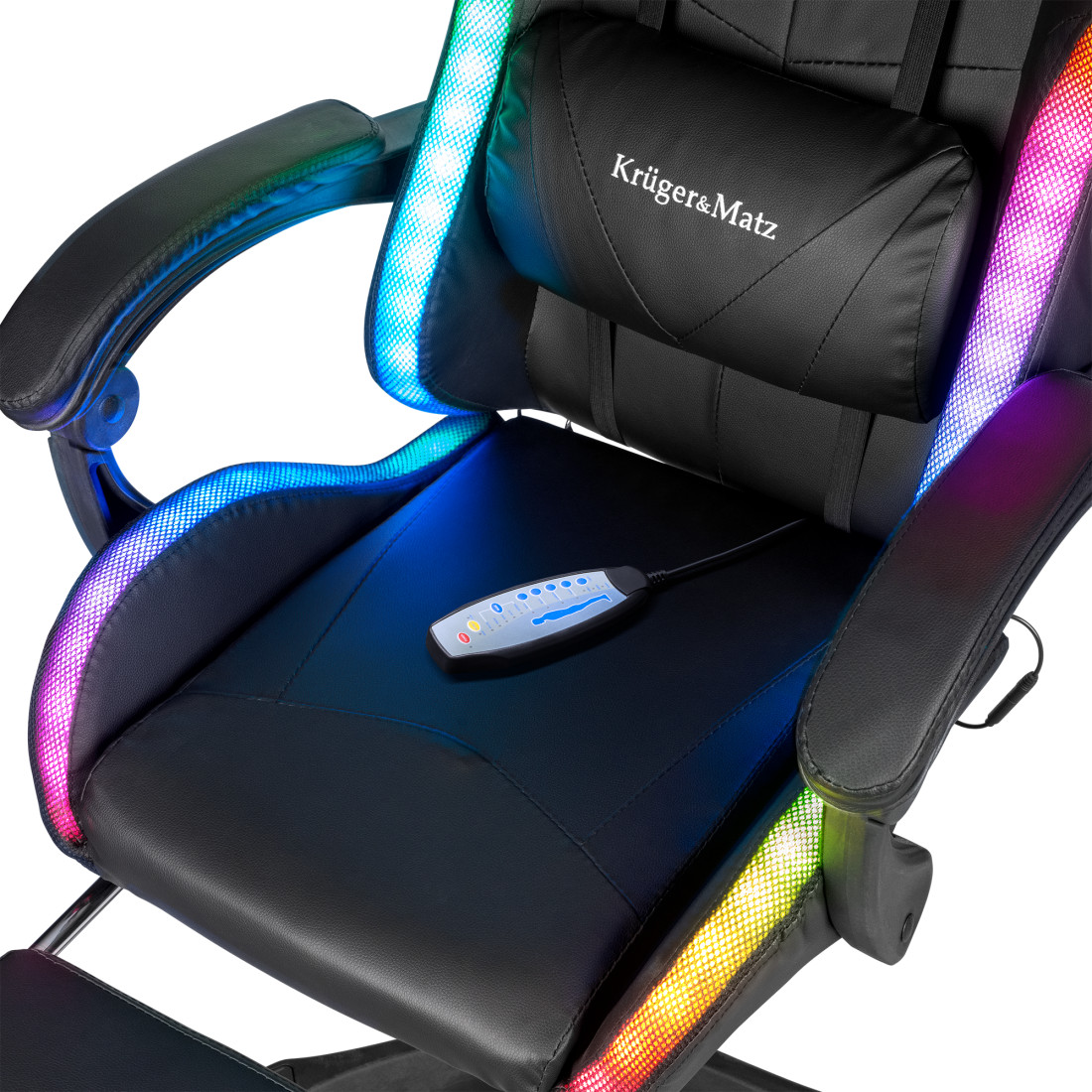 SCAUN GAMING GX-150 NEGRU LED MASAJ KRUGER&MATZ