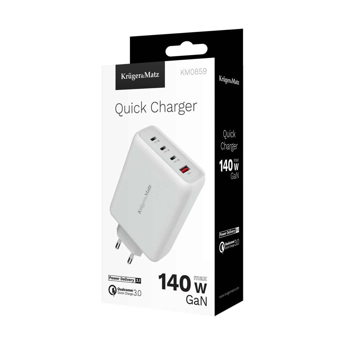 INCARCATOR RETEA PD 3.1 QC 3.0 GAN 140W KRUGER&MATZ
