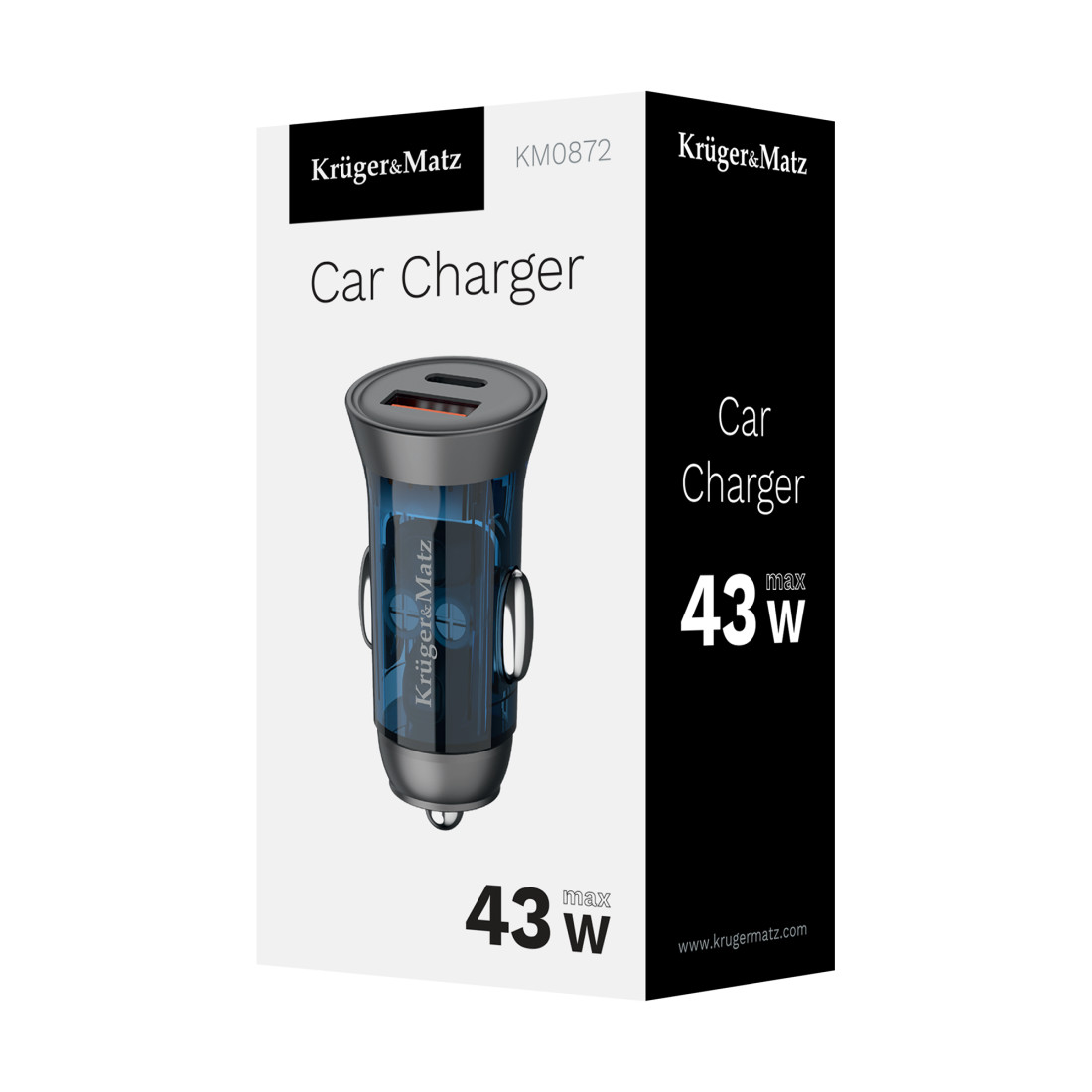 INCARCATOR AUTO USB / TYPE C QC PD 45W KRUGER&MATZ