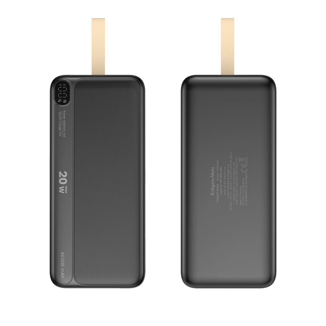 POWER BANK 40000MAH LI-ION QC PD KRUGER&MATZ