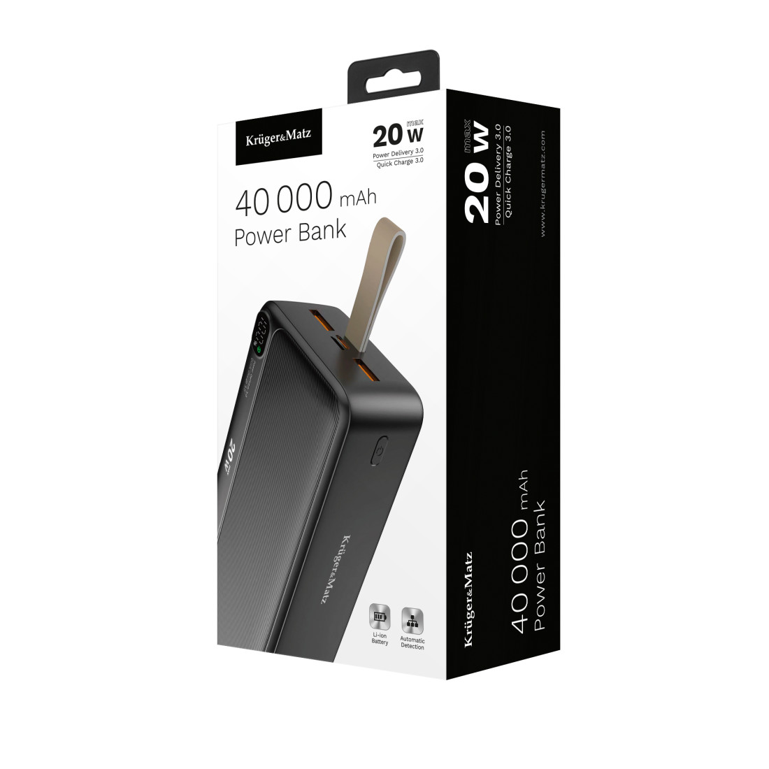 POWER BANK 40000MAH LI-ION QC PD KRUGER&MATZ