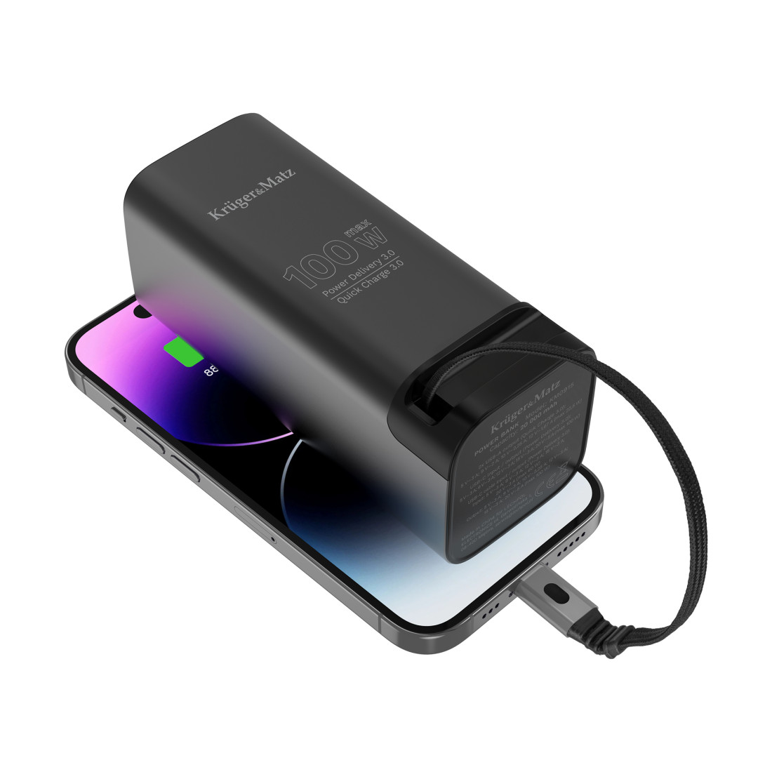 POWER BANK 20000 MAH LI-ION 100W QC PD KRUGER&MATZ