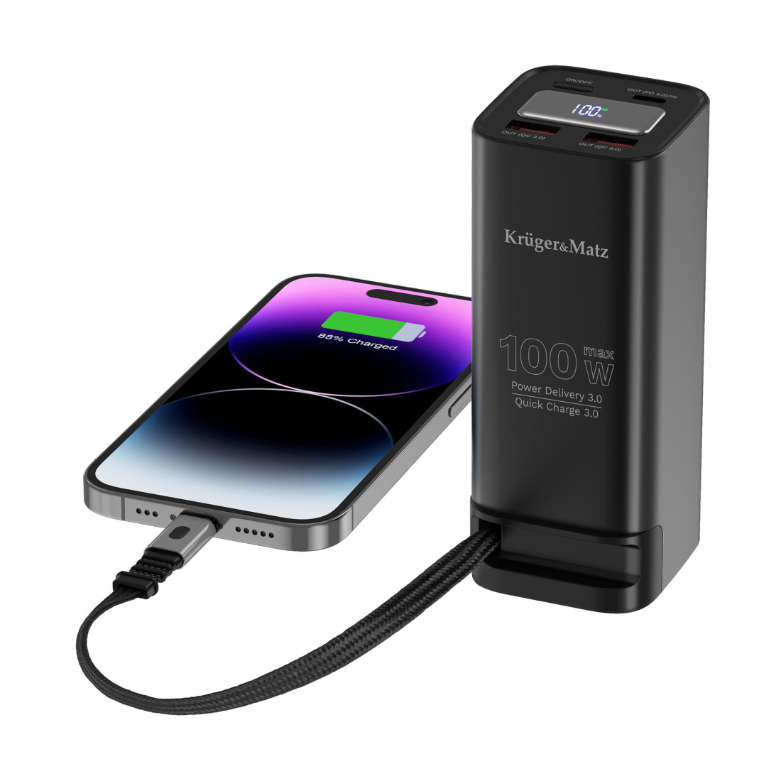 POWER BANK 20000 MAH LI-ION 100W QC PD KRUGER&MATZ
