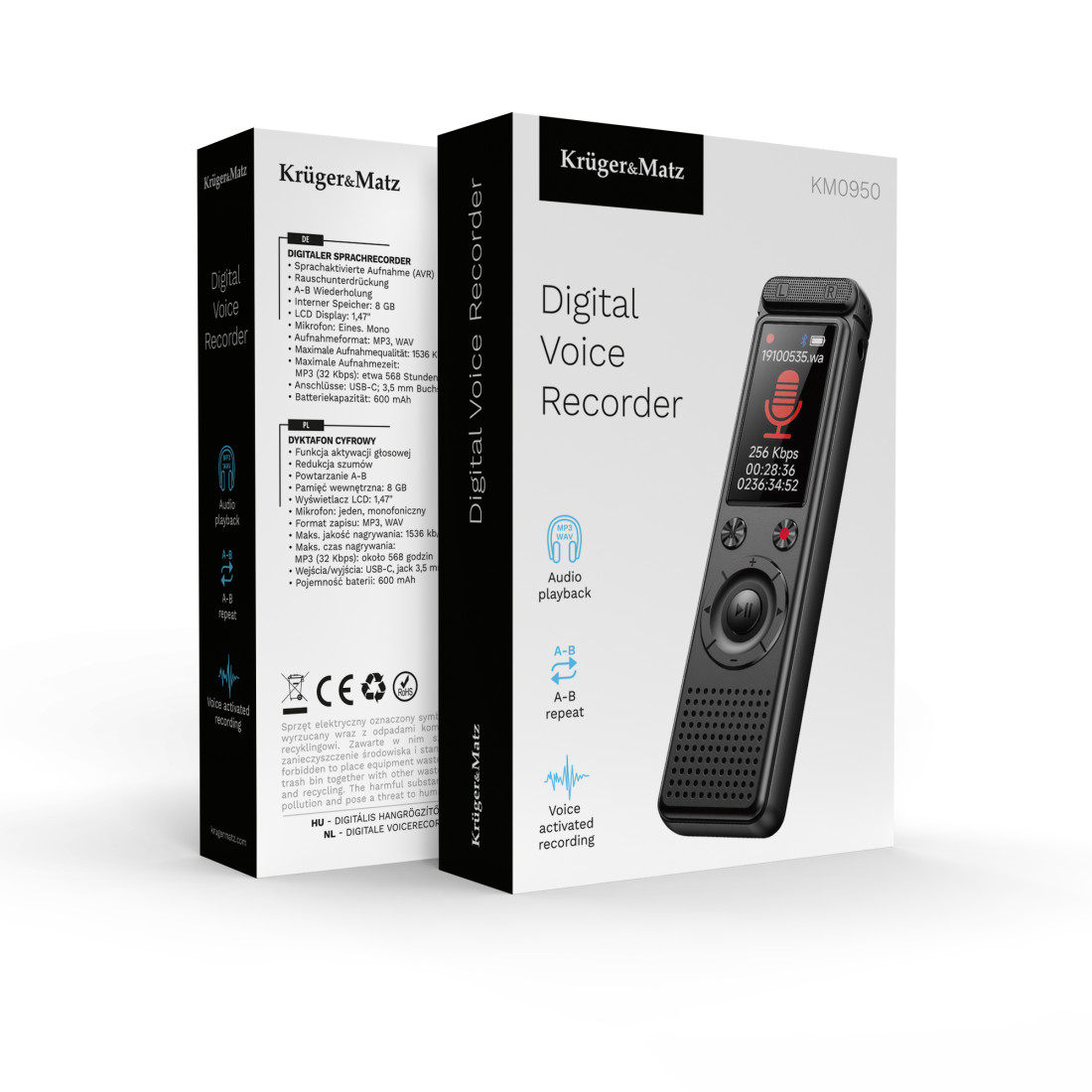 REPORTOFON DIGITAL 8GB 600MAH KRUGER&MATZ