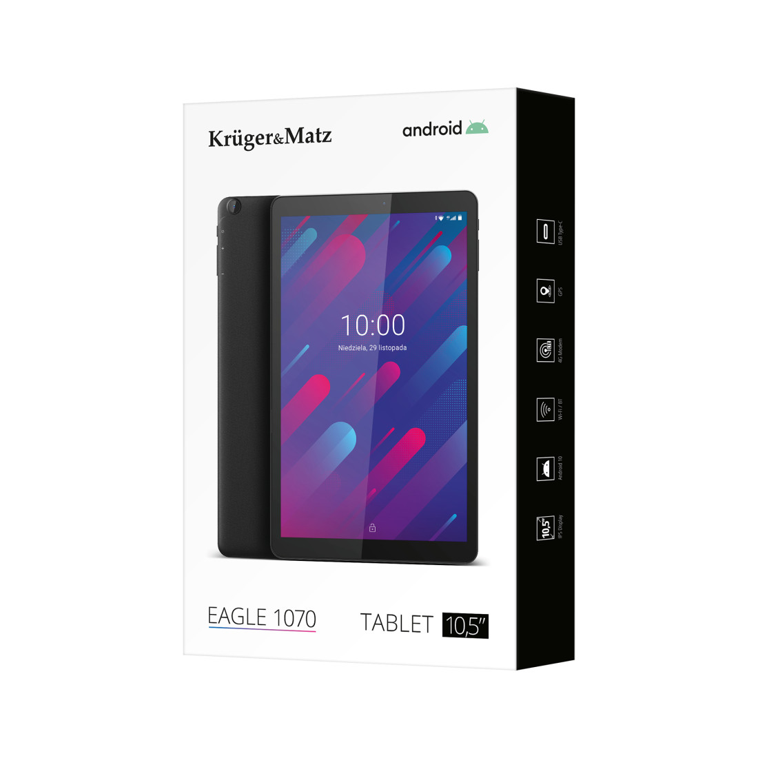 TABLETA 4G LTE 6GB 128GB ANDROID10 KRUGER&MATZ
