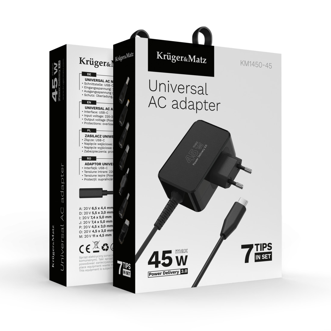 ALIMENTATOR UNIVERSAL 45W POWER DELIVERY KRUGER&MATZ