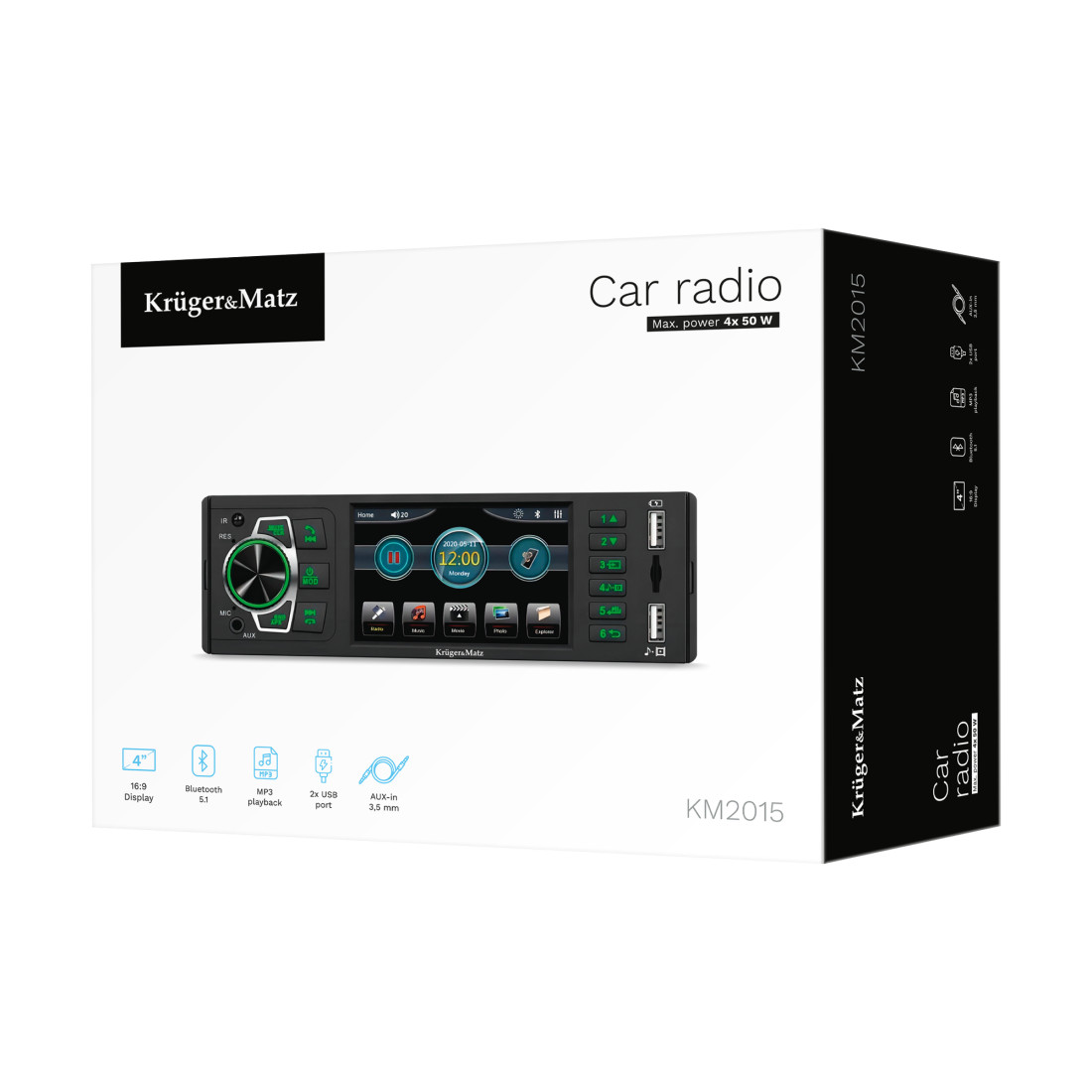 PLAYER AUTO 1 DIN 4X50W KRUGER&MATZ