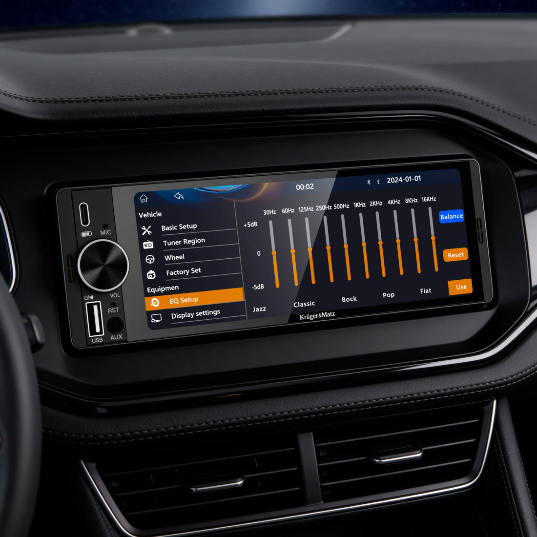 PLAYER AUTO 1 DIN 4X60W CARPLAY ANDROIDAUTO KRUGER&MATZ
