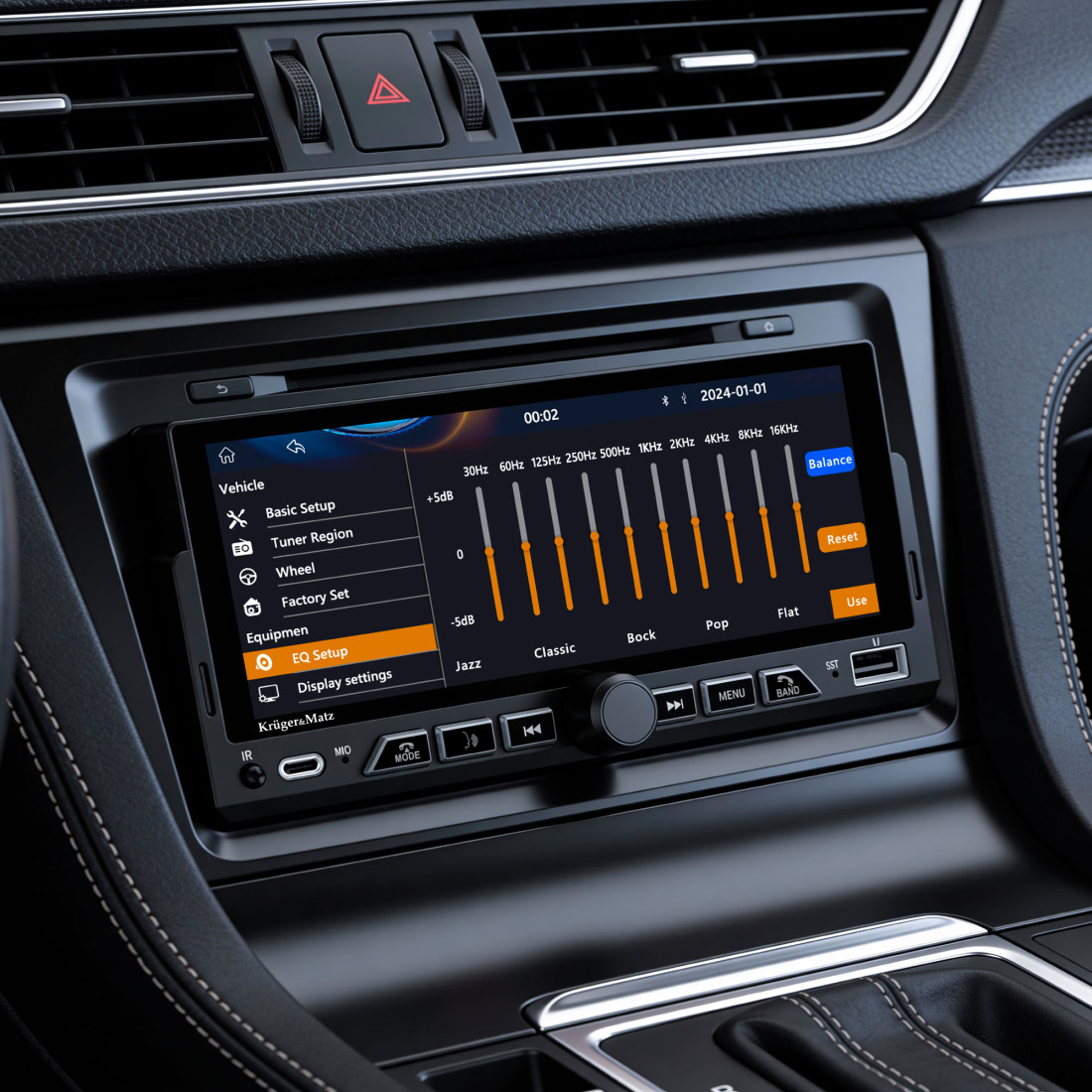 PLAYER AUTO 1 DIN 4X60W CARPLAY ANDROIDAUTO KRUGER&MATZ