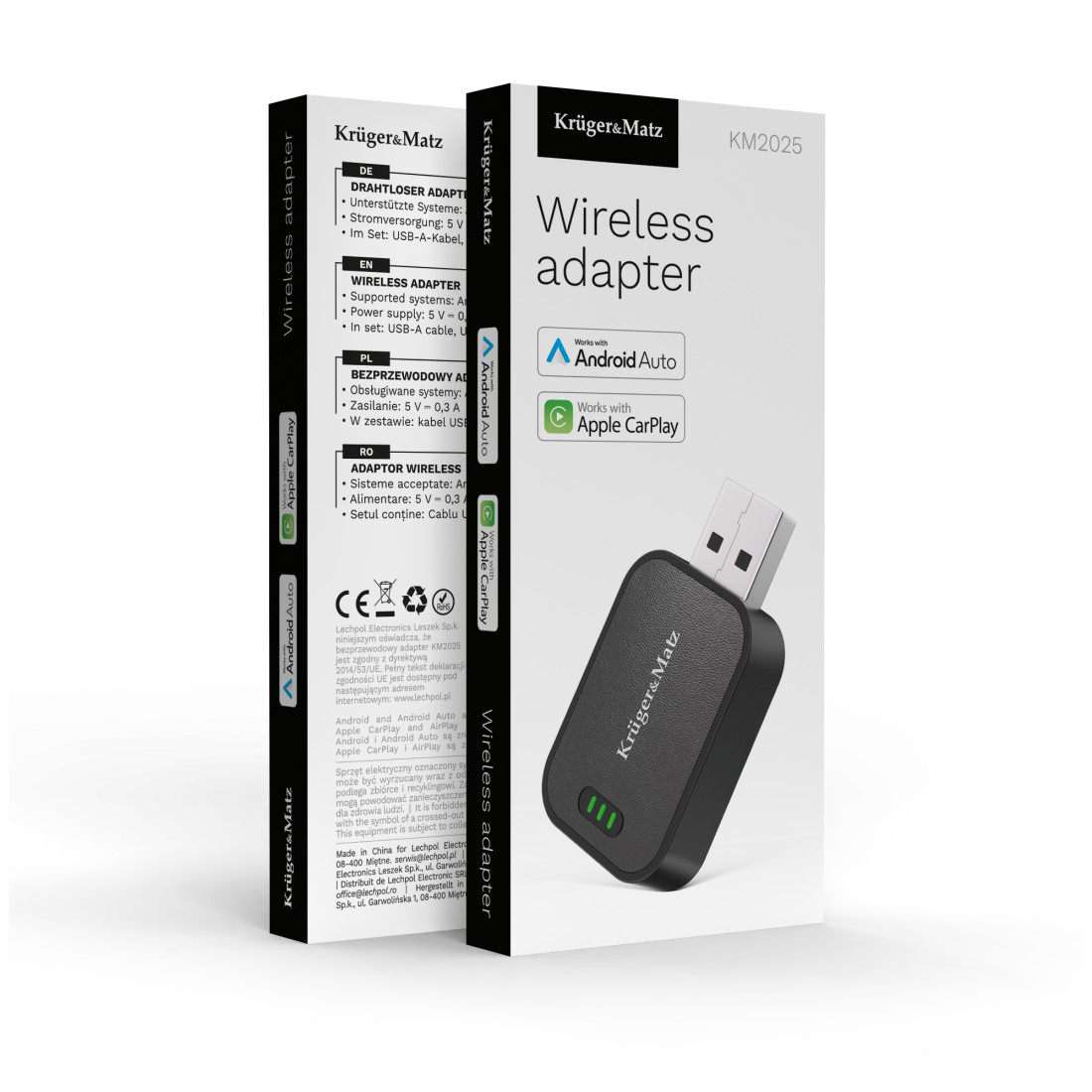 ADAPTOR WIRELESS ANDROID AUTO CAR PLAY KRUGER&MATZ