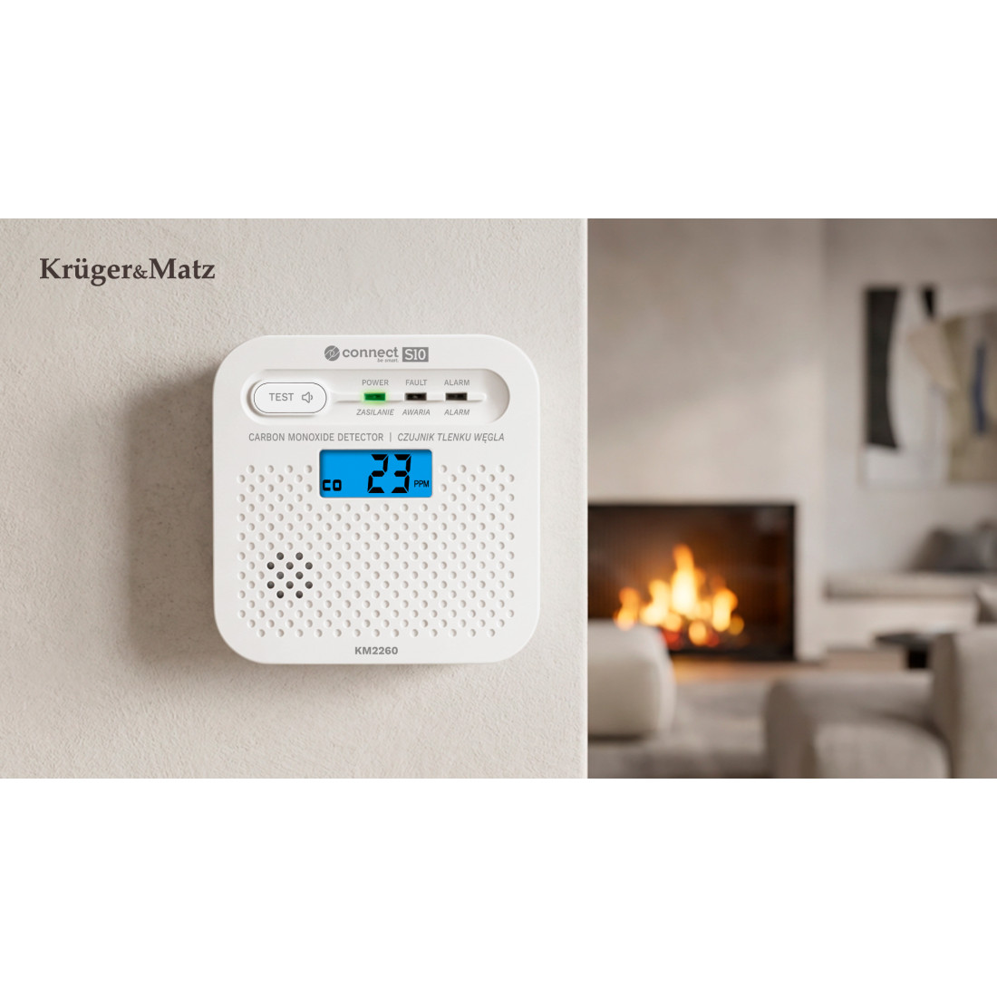 SENZOR MONOXID DE CARBON CONNECT S10 TUYA KRUGER&MATZ