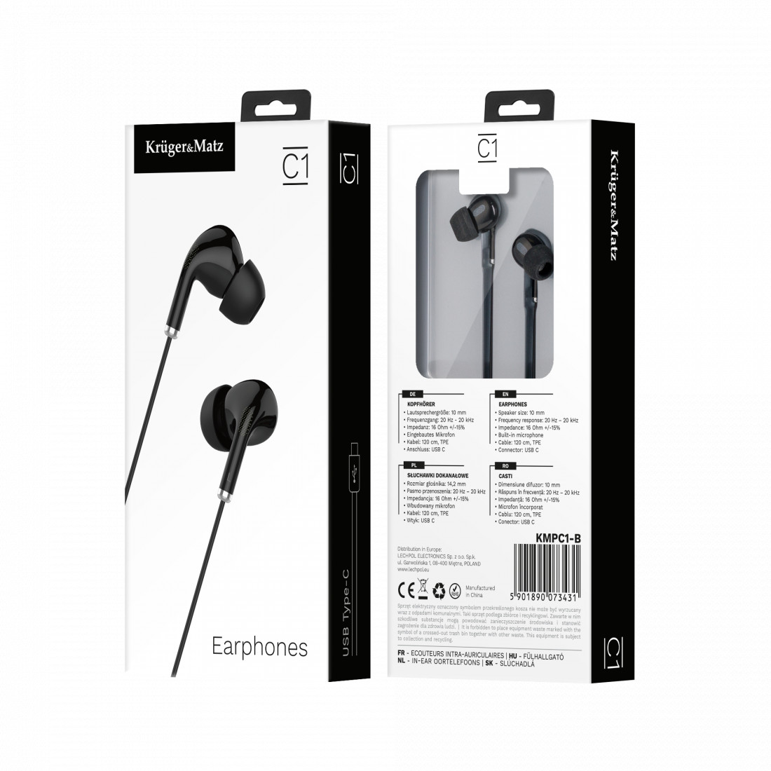 CASTI IN-EAR CU MICROFON KRUGER&MATZ